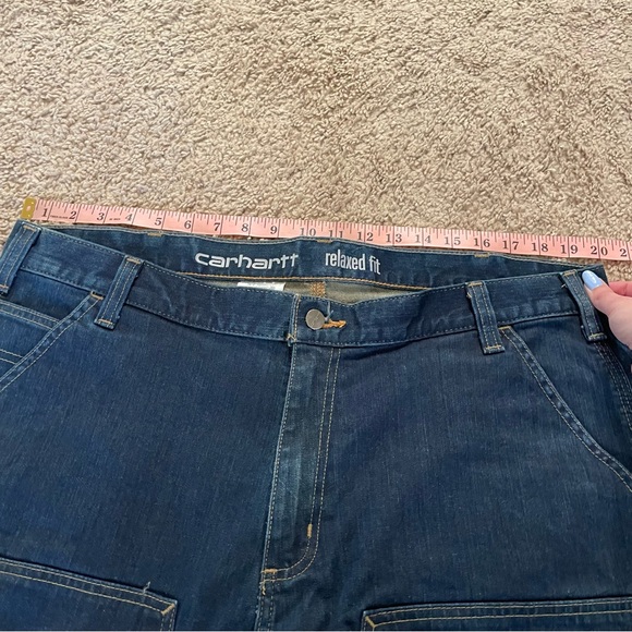 Carhartt Relaxed Fit Double Knee Rugged Flex Jeans Dark Wash Size 40 x 30 - Picture 8 of 12